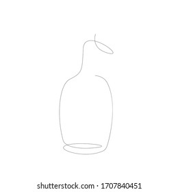 Single line bottle. Bottle in one line.  Outline drawing.