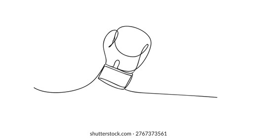 single line boxing gloves.continuous line drawing of pair of boxing gloves for combat sport.strength and sport concept.one line vector illustration.
