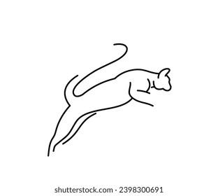 Mascota de gato de una sola línea, vector de diseño de logotipos