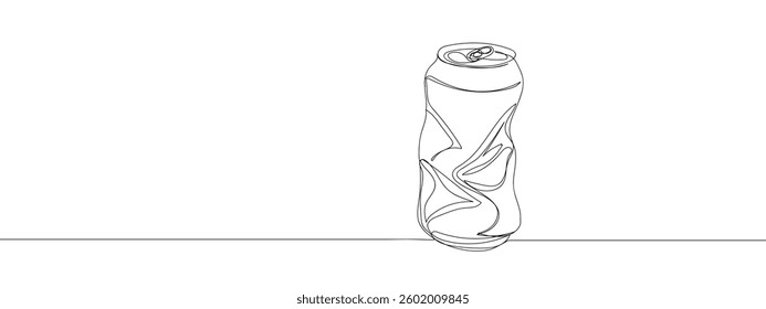 Single line, continuous, can line art vector illustration with transparent background.