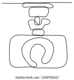 Single line continuous CCTV images with square shape installed on the side of the highway to monitor traffic movement and improve security system. One line draw graphic design vector illustration