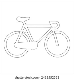 Single line continuous drawing of classic bicycle outline vector illustration