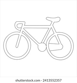 Single line continuous drawing of classic bicycle outline vector illustration