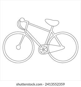 Single line continuous drawing of classic bicycle outline vector illustration