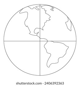 Dibujo continuo de una sola línea de la Tierra mundial y concepto de la Tierra ilustración del vector del esquema del Día Mundial de la Tierra