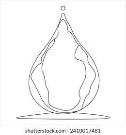 single line continuous drawing of earth water drop and concept world water day outline vector illustration