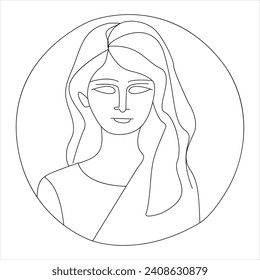 Single line continuous drawing of women's and concept international women's day outline vector illustration