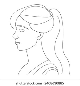 Dibujo continuo en una sola línea de la ilustración vectorial del Día Internacional de la Mujer y el concepto de la mujer