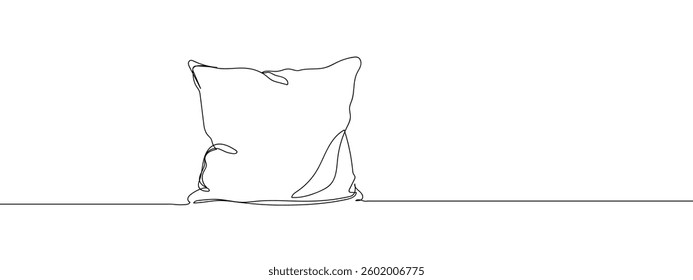 Single line, continuous, pillow line art vector illustration with transparent background.