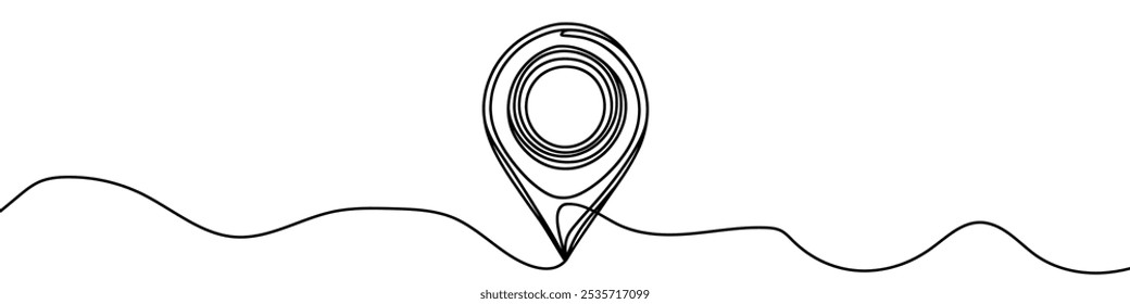 Single line is creating a location pin over a wavy road