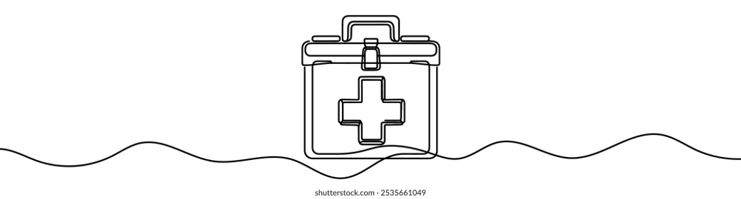 Single line is creating the stylized illustration of a cup. Vector illustration.