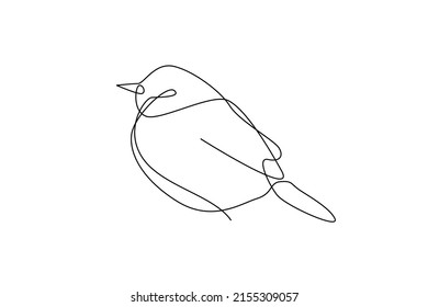 Single Line Design Bird Wing Animal Vector Art Illustration Decoration