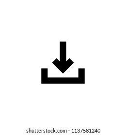 single line download icon vecor