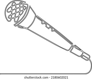 Diseño de dibujo de una sola línea Microfono