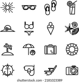 Single line draw design Summer vacation icon