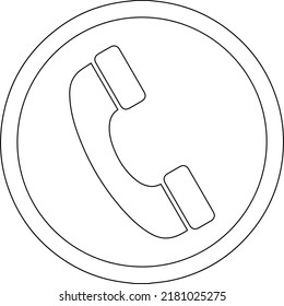 Single line draw design Telephon icon