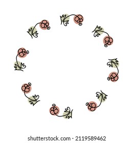 Marco de flores vectoriales de tracción de una sola línea. Decoración elegante sobre fondo blanco en estilo vectorial de moda. Hermosa ilustración para el diseño decorativo. 


