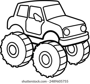 Einzeilige Zeichnung von 4x4 Geschwindigkeit Wrangler Jeep Auto Off-Road Auto Linie Kunst Illustration 