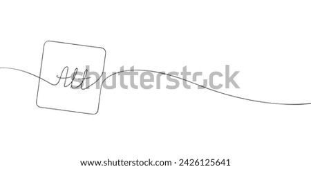 A single line drawing of an alt key. Continuous line alt button icon. One line icon. Vector illustration