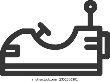 Single line drawing amusement park icon go-kart
