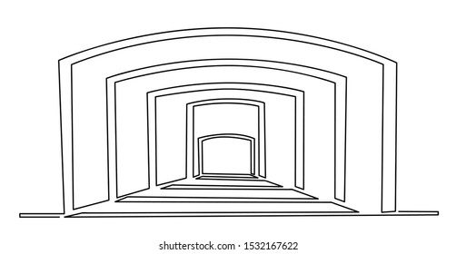 Single Line Drawing Arch Vector Art Stock Vector (Royalty Free ...