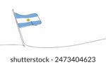 A single line drawing of a Argentina flag. Continuous line Argentine Republic icon. One line icon. Vector illustration