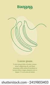 single line drawing of banana vector