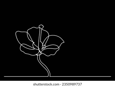 dibujo de una sola línea de hermosa flor