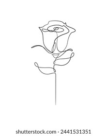 single line drawing. beautiful rose one line art. minimalistic hand drawing illustration