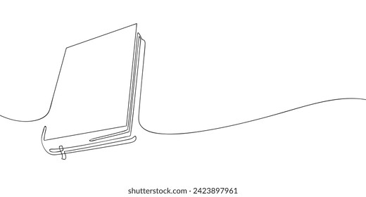 A single line drawing of a book. Continuous line book icon. One line icon. Vector illustration