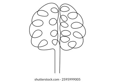 Single Line Drawing of a Brain
