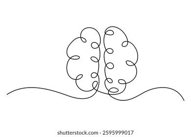 Single Line Drawing of a Brain
