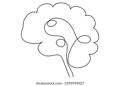 Single Line Drawing of a Brain
