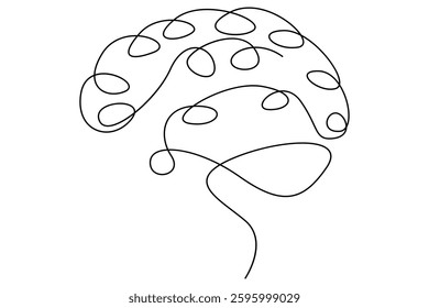 Single Line Drawing of a Brain
