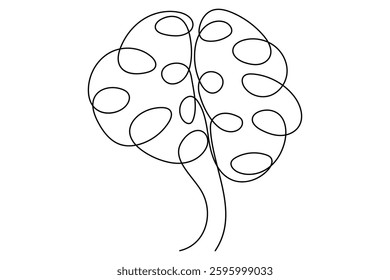 Single Line Drawing of a Brain
