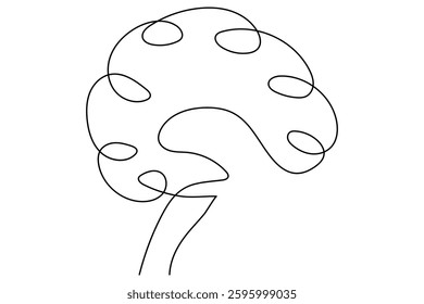 Single Line Drawing of a Brain
