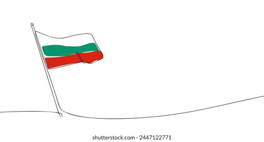 A single line drawing of a Bulgarian flag. Continuous line Bulgaria icon. One line icon. Vector illustration