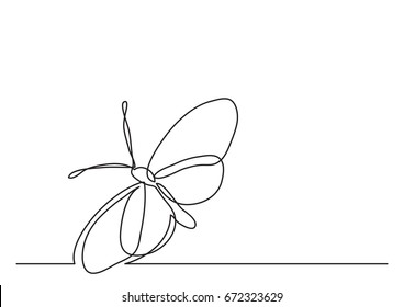 Single Line Drawing Of Butterfly