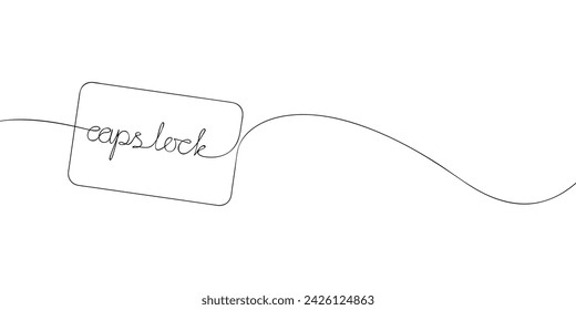 A single line drawing of a caps lock key. Continuous line caps lock button icon. One line icon. Vector illustration