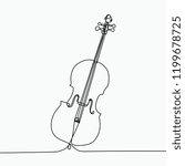 Single line drawing of a cello. Classical music instrument for jazz and folk vector illustration.