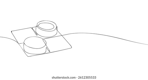 A single line drawing of a checkers. Continuous line draughts icon. One line icon. Vector illustration.
