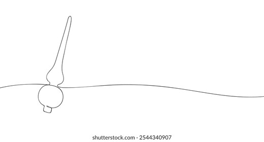 A single line drawing of a christmas tree topper. Continuous line christmas ball icon. One line icon. Vector illustration.