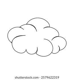 A single line drawing of a cloud Continuous line sun icon One line icon Vector illustration