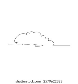 A single line drawing of a cloud Continuous line sun icon One line icon Vector illustration