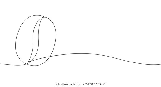 A single line drawing of a coffee bean. Continuous line coffee bean icon. One line icon. Vector illustration