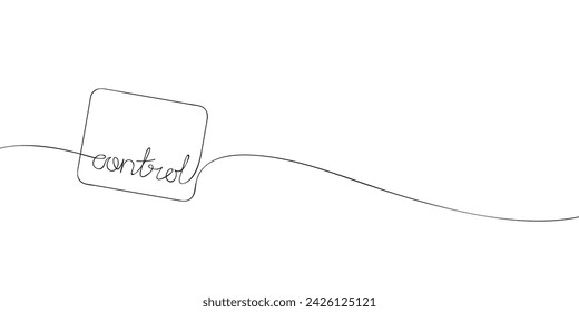 A single line drawing of a control key. Continuous line control button icon. One line icon. Vector illustration