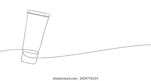 A single line drawing of a cream tube. Continuous line cream tube icon. One line icon. Vector illustration