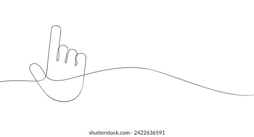 Dibujo de una sola línea de un cursor. Icono continuo del cursor de la mano de la línea. Un icono de línea. Ilustración del vector