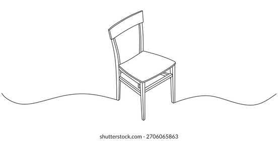 Single Line Drawing of Dining Chair