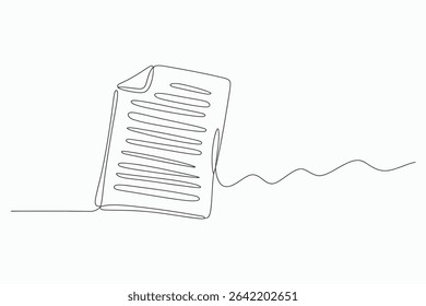 Single line drawing of a document page